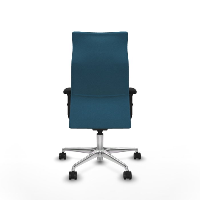 PIQUERAS Y CRESPO Sillón Albacete Verde petróleo con mecanismo Sincro y base de aluminio