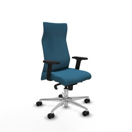 PIQUERAS Y CRESPO Sillón Albacete Verde petróleo con mecanismo Sincro y base de aluminio