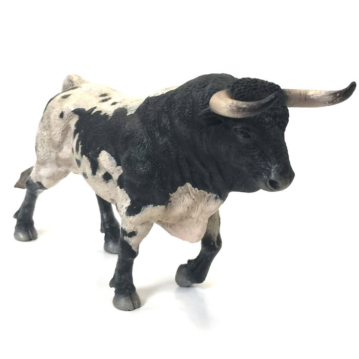 Deqube Toro Bravo Berrendo Trotando Réplica Animal Pintada a Mano Colección 20 Figuras +3 Años