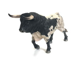 Deqube Toro Bravo Berrendo Trotando Réplica Animal Pintada a Mano Colección 20 Figuras +3 Años