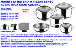 Magefesa Batería de 9 piezas en acero inoxidable