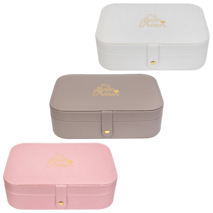 The Concept Factory Joyero Rectangular Emotion Compartimentado Para Casa y Viajes