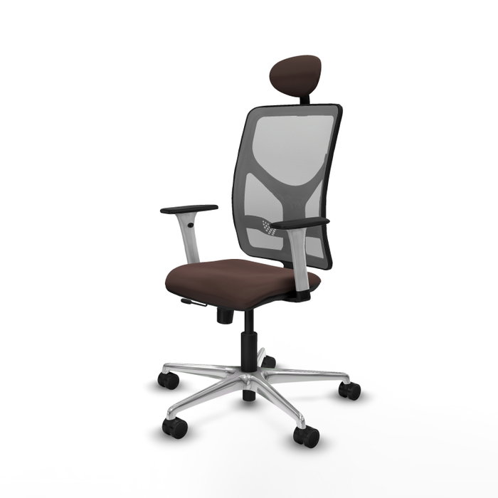 PIQUERAS Y CRESPO Silla de oficina Motilla con mecanismo Sincro/Traslack Marrón y Gris PIQUERAS Y CRESPO Silla de oficina Motilla con mecanismo Sincro/Traslack Marrón y Gris