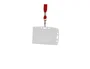 Q-Connect Identificador con cordón plano rojo uso vertical/horizontal 54x85 mm