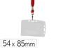 Q-Connect Identificador con cordón plano rojo uso vertical/horizontal 54x85 mm