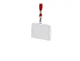 Q-Connect Identificador con cordón plano rojo uso vertical/horizontal 54x85 mm