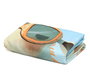 KioKids Toalla de Playa Niños Azul 75 x 150 cm, Microfibra Absorbente, con Bolsa de Rejilla y Mosquetón, Colección Ocean Dreams