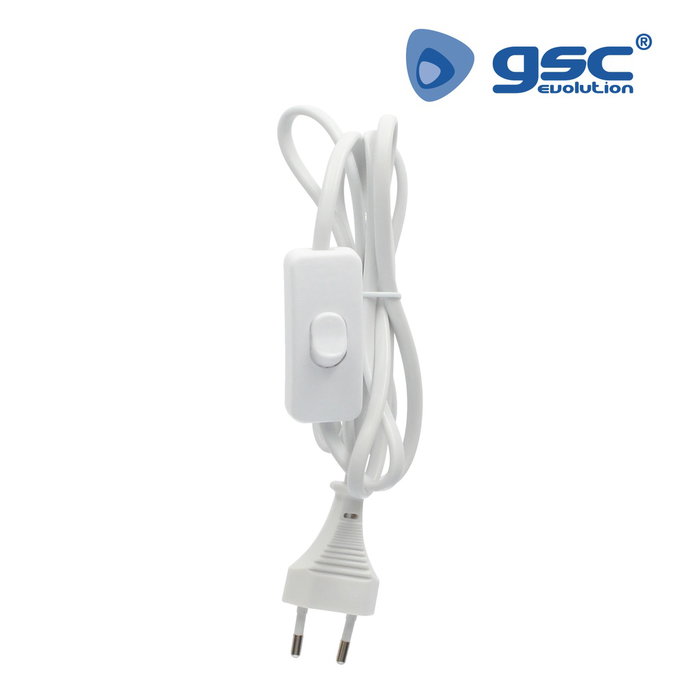 GSC Evolution Cable conexión plano con interruptor 2x0.75mm 1,5M Blanco GSC Evolution Cable conexión plano con interruptor 2x0.75mm 1,5M Blanco