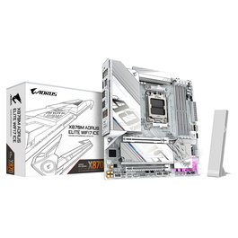 Gigabyte X870M AORUS ELITE WIFI7 ICE Placa Base - AMD X870, Socket AM5, DDR5 hasta 8200 MHz, Wi-Fi 7, Bluetooth 5.4, USB4, 2x M.2 PCIe 5.0/4.0, 2.5GbE LAN - Color Blanco - Micro-ATX