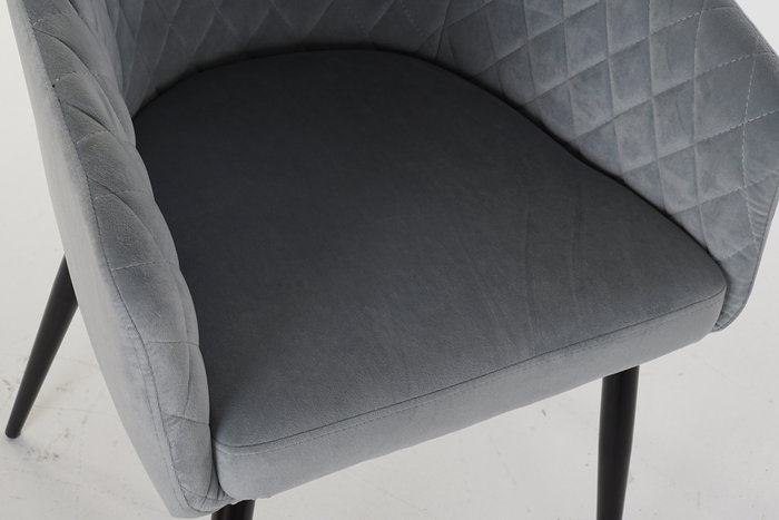 DKD Home Decor Silla de Terciopelo Azul Celeste y Negro