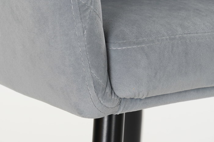 DKD Home Decor Silla de Terciopelo Azul Celeste y Negro