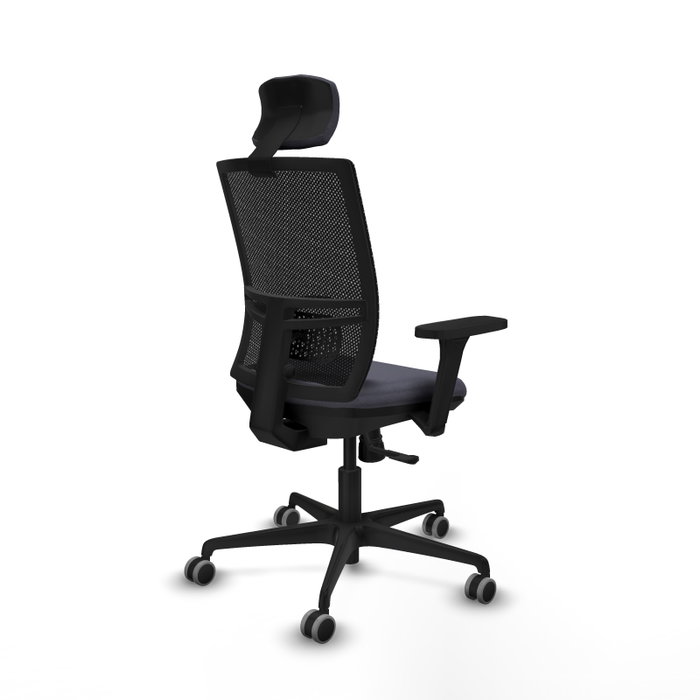 PIQUERAS Y CRESPO Silla de oficina Yunquera con mecanismo Sincro, Gris oscuro y Negro