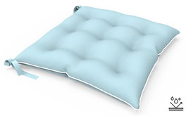 DKD Home Decor Cojín para Silla Terraza y Jardín Azul Blanco 40 x 40 x 5 cm Colección Verano Azul Repelente al Agua