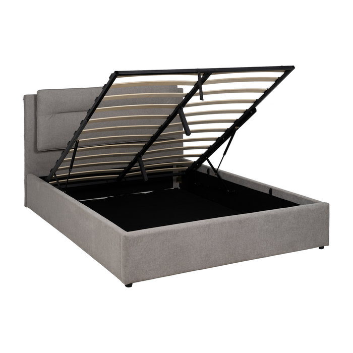 Cama Canapé Gris Tejido Dormitorio 164 X 214 X 110 cm