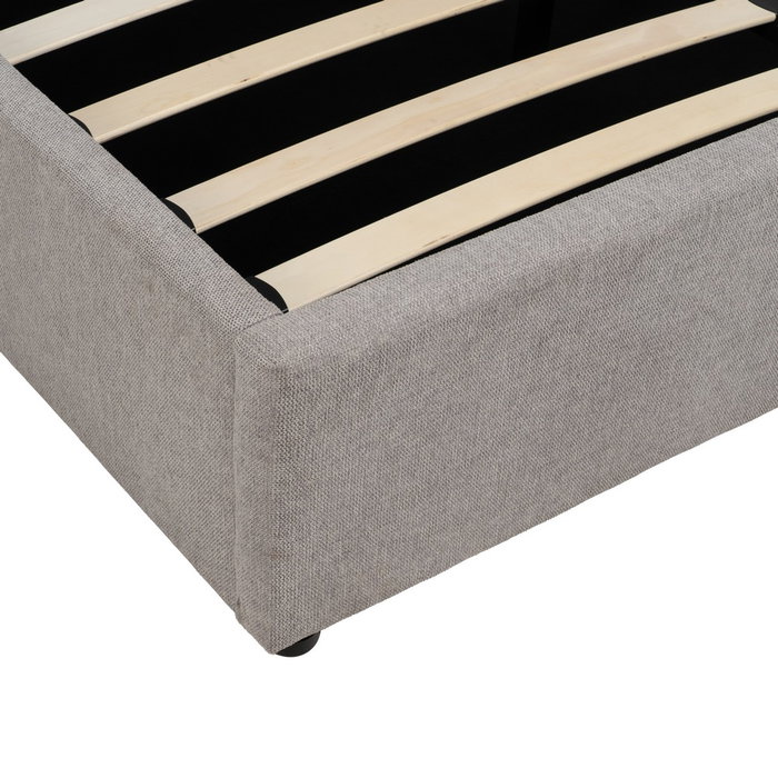 Cama Canapé Gris Tejido Dormitorio 164 X 214 X 110 cm