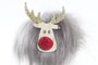 DKD Home Decor Figura Navidad Reno Estilo Alpino Gris Blanco Poliester 5 x 16 x 7 cm (2 Unidades)