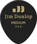 DUNLOP Púas 351 Genuine Celluloid Teardrop Negra - Medium Pack 12