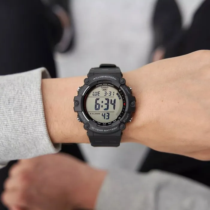 CASIO AE-1500WHC Reloj de Cuarzo Digital para Hombre, Negro, Resistente al Agua 100m