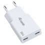 Equip Cargador GaN Slim 30W Blanco con 2 Puertos USB-C y USB-A