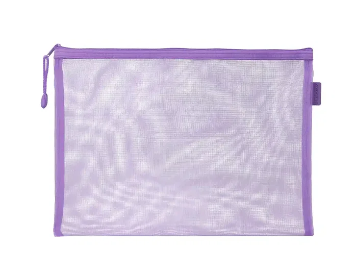 Liderpapel Bolsa Zipper Bag Multiusos Transpirable Poliester DIN A5 Morado Pastel 175x235mm