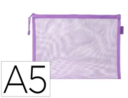 Liderpapel Bolsa Zipper Bag Multiusos Transpirable Poliester DIN A5 Morado Pastel 175x235mm