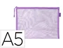 Liderpapel Bolsa Zipper Bag Multiusos Transpirable Poliester DIN A5 Morado Pastel 175x235mm