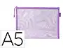 Liderpapel Bolsa Zipper Bag Multiusos Transpirable Poliester DIN A5 Morado Pastel 175x235mm