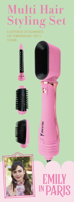 Inde Set Secador Pelo Multiple "Emily In Paris" 20.1 cm Largo x 10.1 cm Ancho x 26.4 cm Alto (6 Cajas)