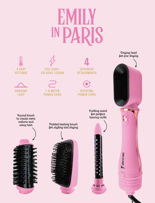 Inde Set Secador Pelo Multiple "Emily In Paris" 20.1 cm Largo x 10.1 cm Ancho x 26.4 cm Alto (6 Cajas)