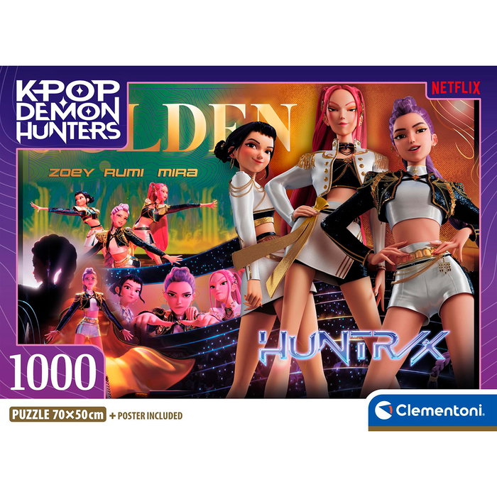 Clementoni Puzzle 1000 Piezas K-Pop Demon Hunters 70x50 cm +14 años Clementoni Puzzle 1000 Piezas K-Pop Demon Hunters 70x50 cm +14 años