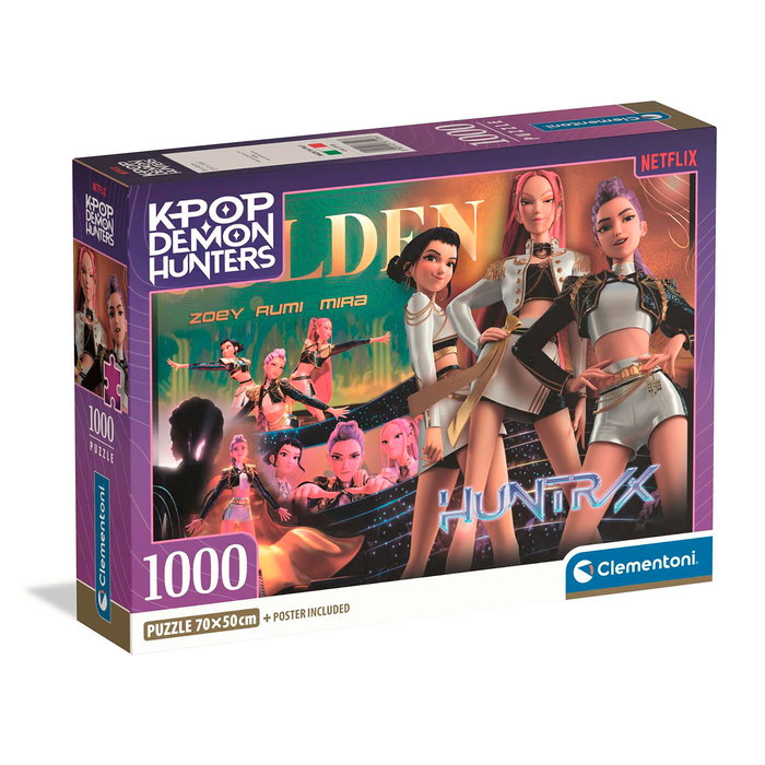 Clementoni Puzzle 1000 Piezas K-Pop Demon Hunters 70x50 cm +14 años Clementoni Puzzle 1000 Piezas K-Pop Demon Hunters 70x50 cm +14 años