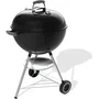 Weber 1502202 Barbacoa de carbón Original Kettle de 57 cm, Termómetro integrado, Acero esmaltado, Ventilación, Incluye 9 cubiertos, Negro