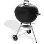 Weber 1502202 Barbacoa de carbón Original Kettle de 57 cm, Termómetro integrado, Acero esmaltado, Ventilación, Incluye 9 cubiertos, Negro