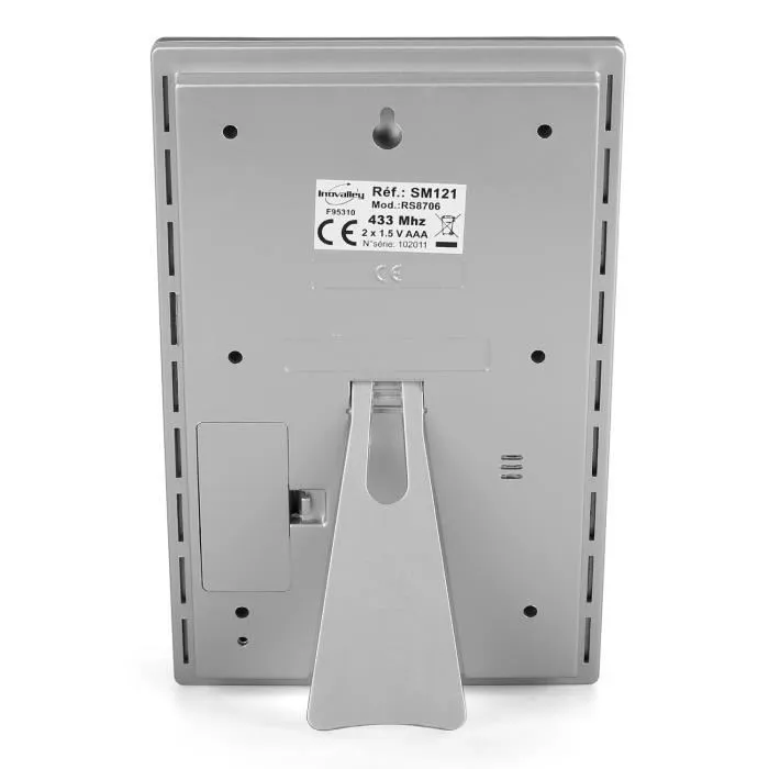 Inovalley SM121 Estación meteorológica inalámbrica: previsión, temperatura interior/exterior, humedad, hora, calendario y alarma.