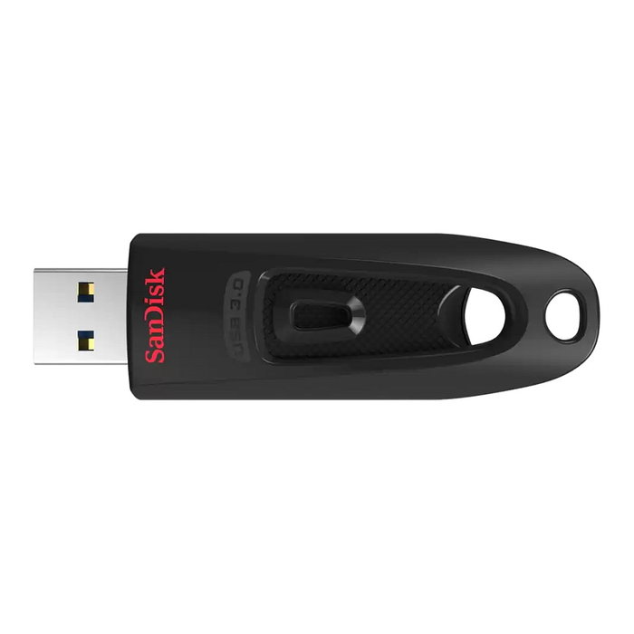 SanDisk Ultra 64GB USB 3.2 Gen 1 Flash Drive, 130 MB/s, Deslizable, Negro, 3 Unidades