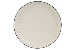 DKD Home Decor Pack de 6 Platos Llanos de Porcelana Blanca Lovin White 24