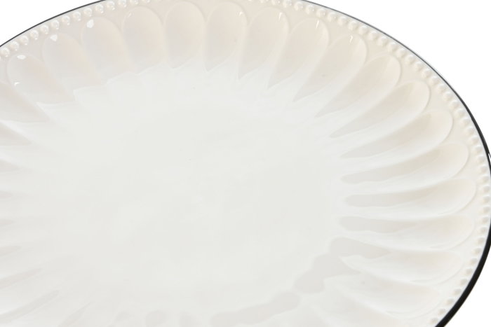 DKD Home Decor Pack de 6 Platos Llanos de Porcelana Blanca Lovin White 24 DKD Home Decor Pack de 6 Platos Llanos de Porcelana Blanca Lovin White 24