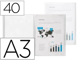 Liderpapel Carpeta Escaparate DIN A3 con 40 Fundas Transparentes