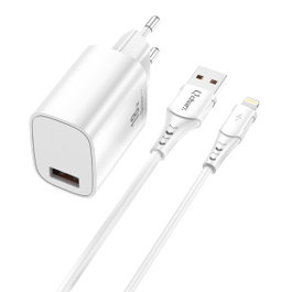 Qcharx Kit Cargador Rápido 18W USB a Lightning 1m