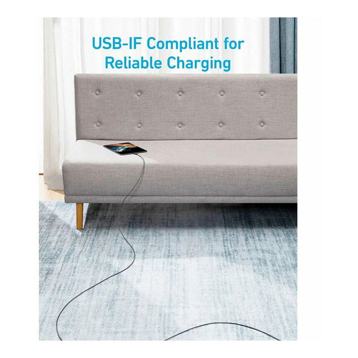 Anker 322 Cable USB-C a USB-C 0.9 m (90 cm) Negro, 60W Carga y Sincronización de Datos, Conectores Macho