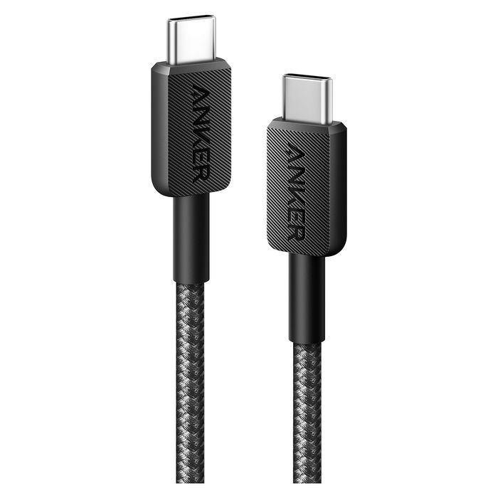 Anker 322 Cable USB-C a USB-C 0.9 m (90 cm) Negro, 60W Carga y Sincronización de Datos, Conectores Macho