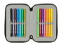 Safta Plumier Triple Estuche Escolar con 37 Piezas, Capacidad 12.5 x 19.5 x 5.5 cm, Para Material de Oficina y Papelería