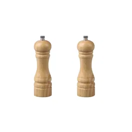 Fackelmann Juego de 2 Molinillos de Pimienta Manuales Madera 18 cm