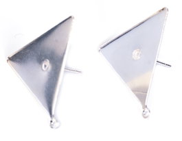 Innspiro Pendiente metálico para incrustar base triangular plateado