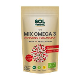 Sol Natural Mix Omega 3 Lino Dorado y Chía Molidos Bio 200g Ecológico Saludable