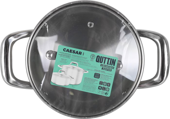 Quttin Cacerola con Tapa Acero Inoxidable 16 cm / 1.5 L New Caesar (6 Unidades)