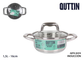 Quttin Cacerola con Tapa Acero Inoxidable 16 cm / 1.5 L New Caesar (6 Unidades)