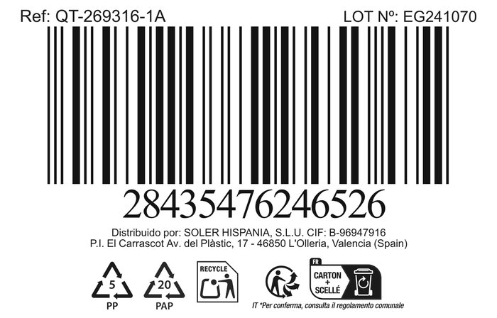 Quttin Cacerola con Tapa Acero Inoxidable 16 cm / 1.5 L New Caesar (6 Unidades)