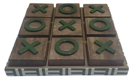 DKD Home Decor Juego de Mesa Tres en Raya de Mango y Resina