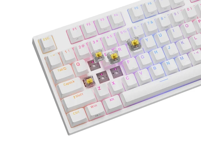Genesis Thor 404 TKL Blanca RGB Kailh Box Brown V2 Teclado Mecánico Layout Polaco